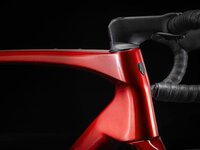 Trek Domane SLR 9 eTap 62 Metallic Red Smoke to Red Car